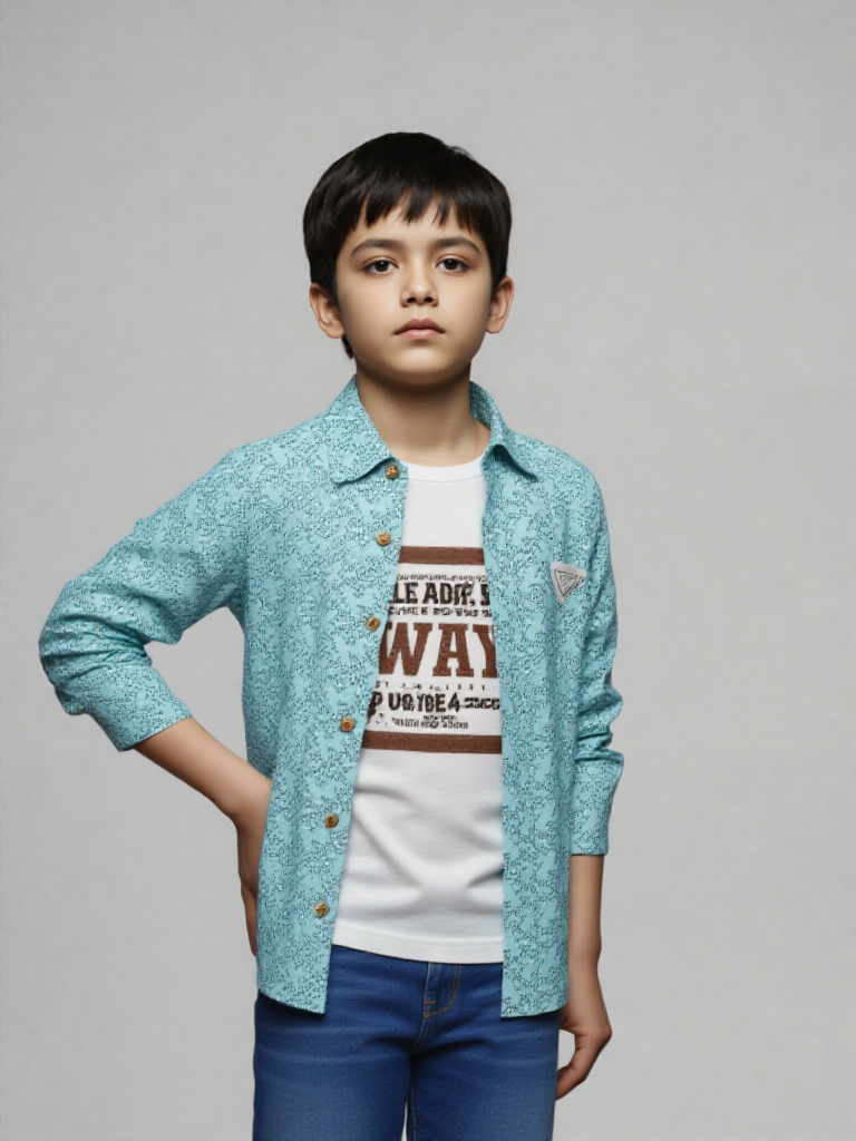 light blue double layer casual shirt light blue double layer casual shirt