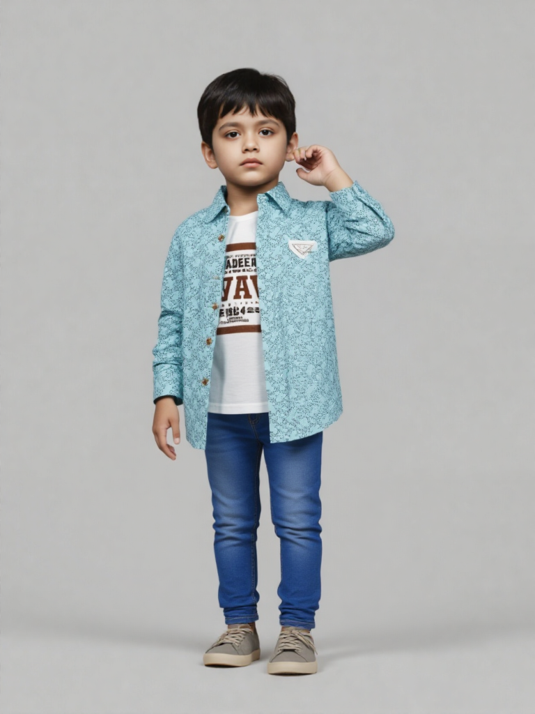 light blue double layer casual shirt light blue double layer casual shirt