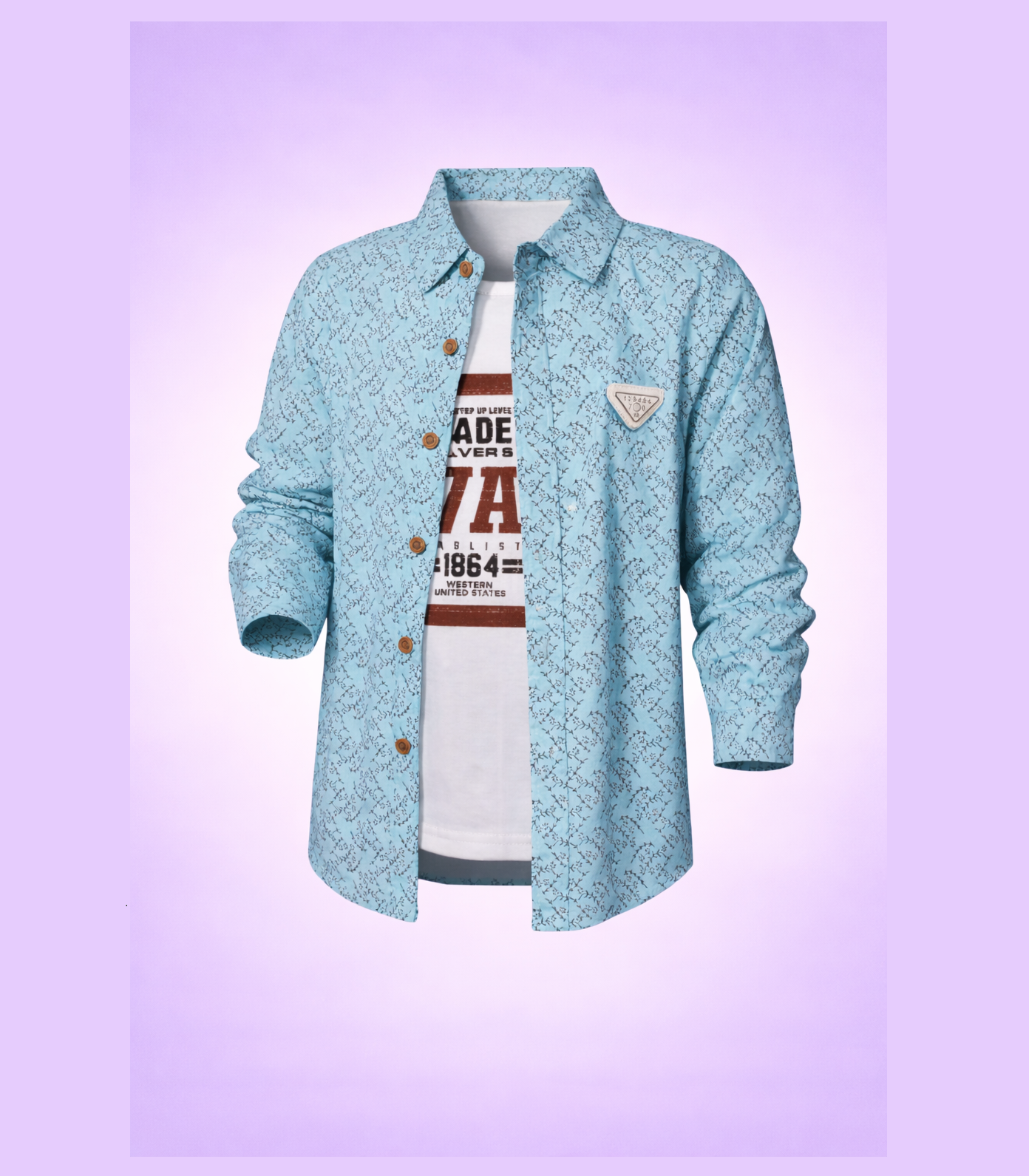 light blue double layer casual shirt light blue double layer casual shirt