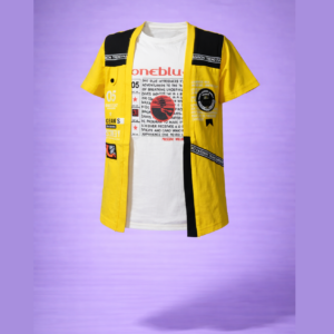 yellow stylish double layered shirt (imported)