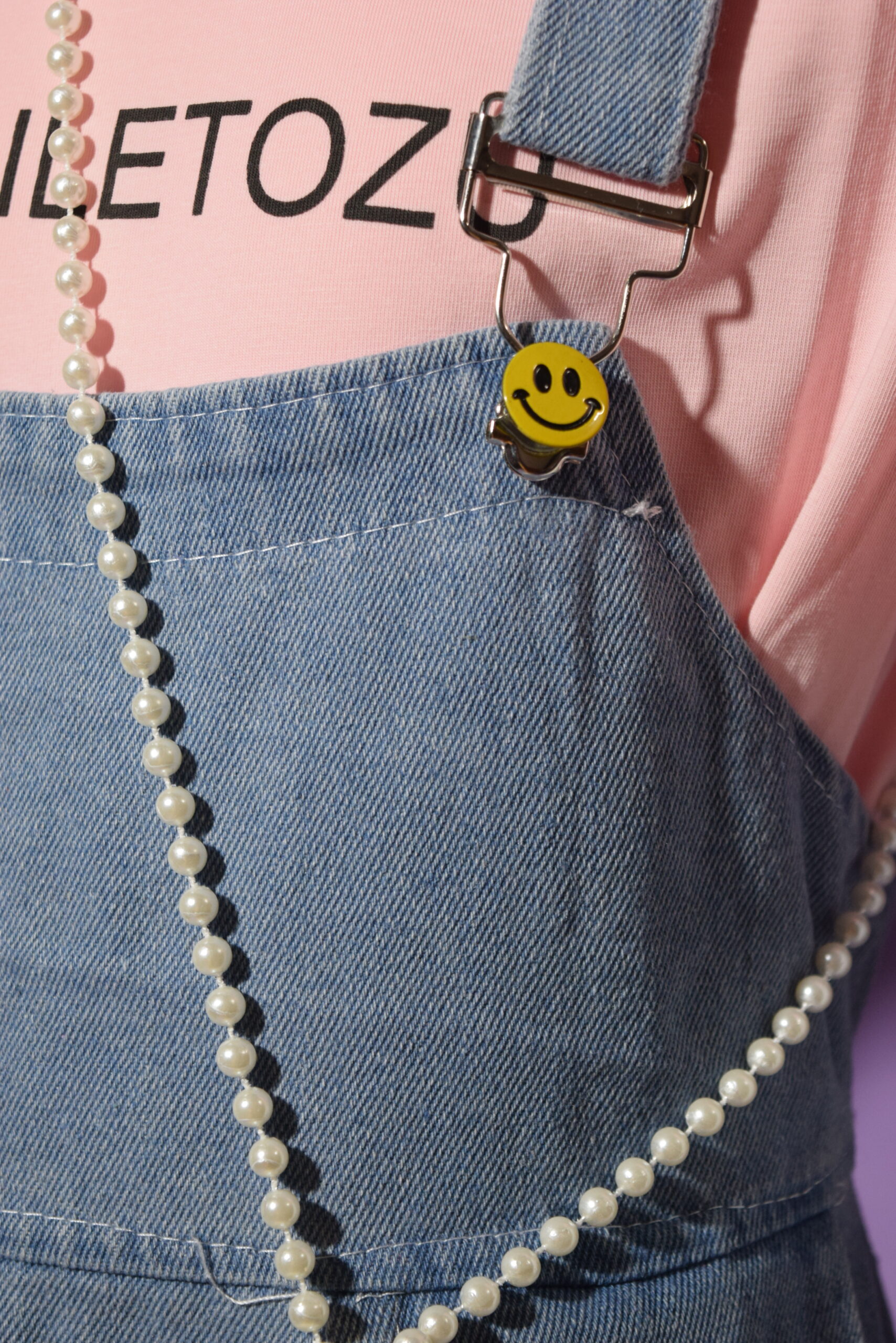 jeans romper with pink t shirt & hanging bear (imported) jeans romper with pink t shirt & hanging bear (imported)