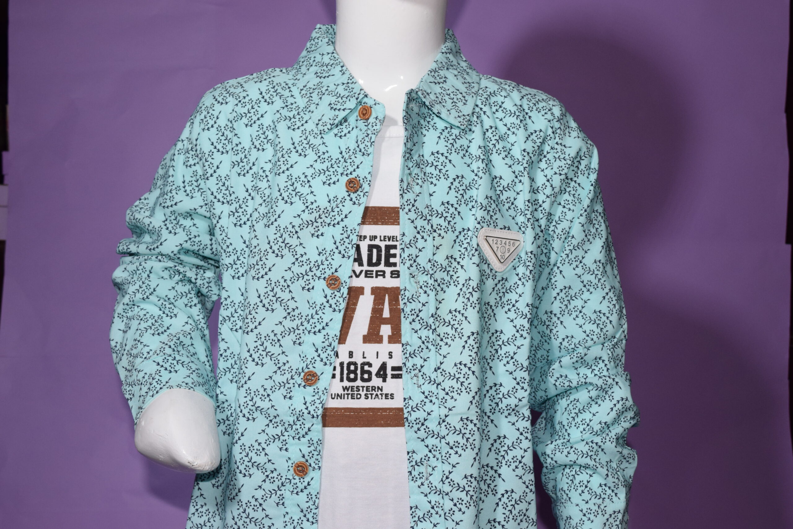 light blue double layer casual shirt light blue double layer casual shirt