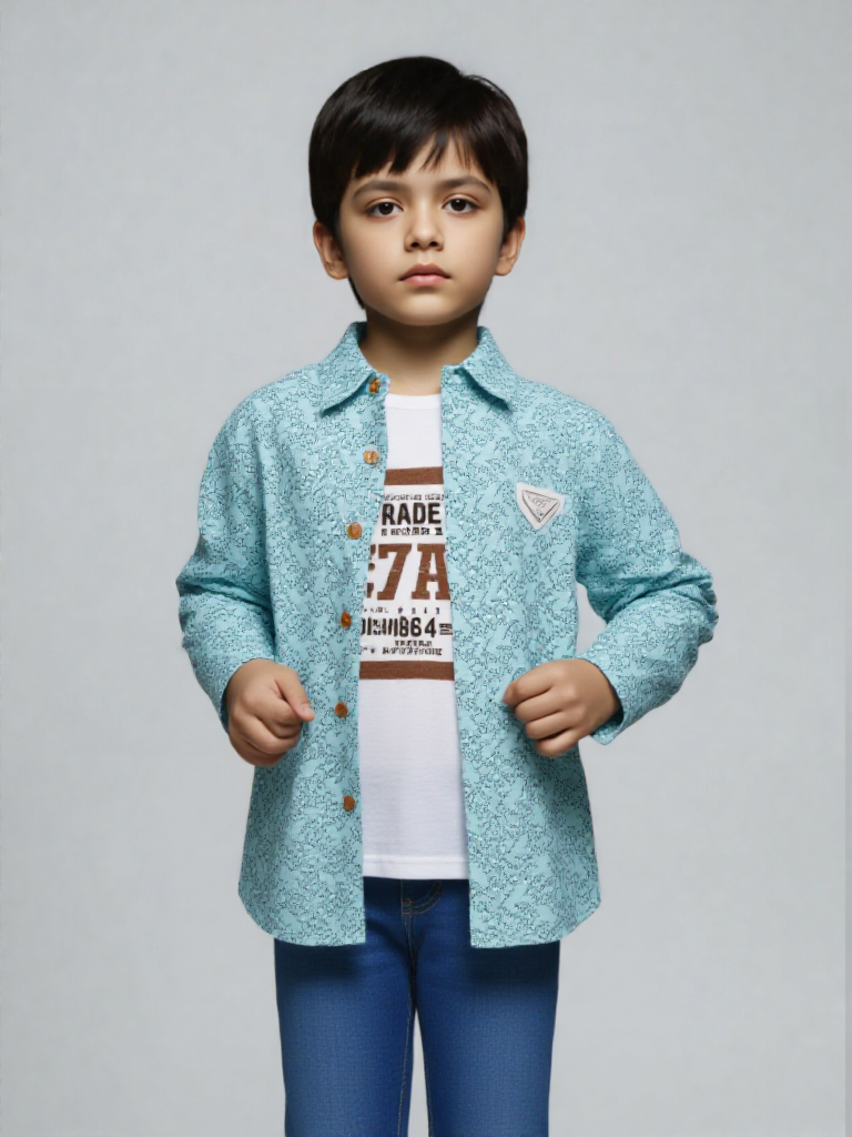 light blue double layer casual shirt light blue double layer casual shirt