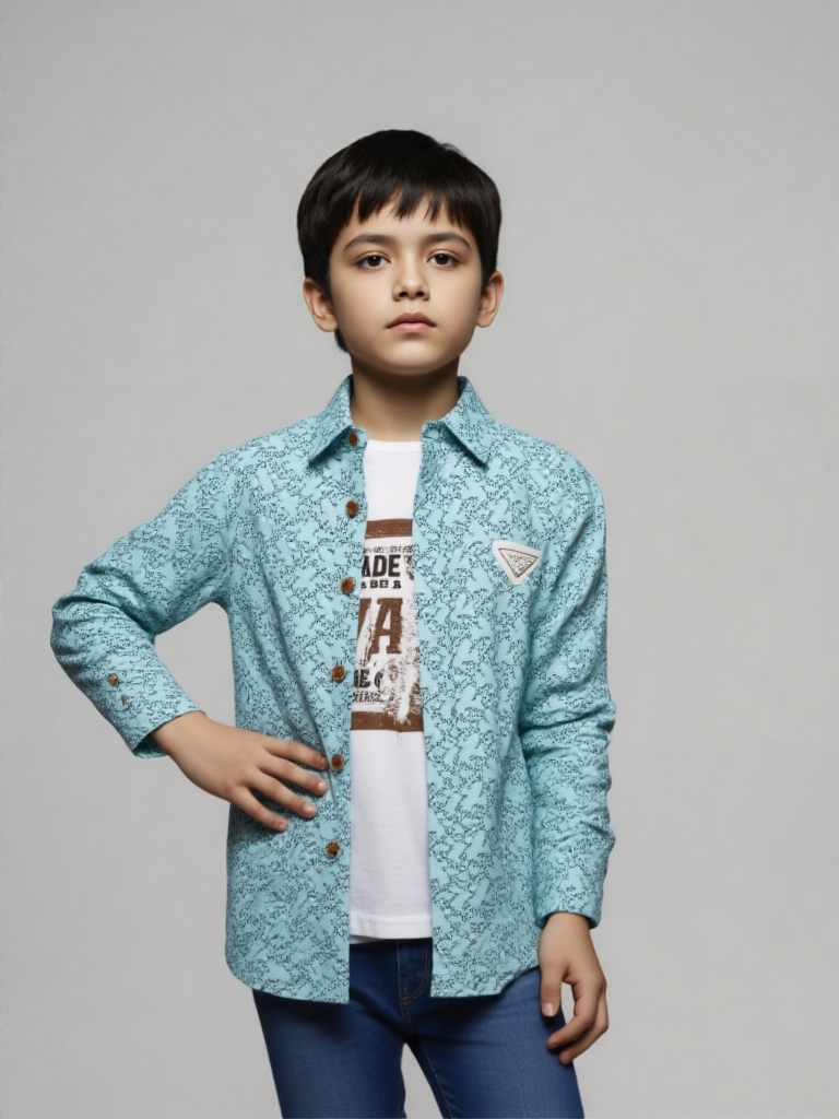 light blue double layer casual shirt light blue double layer casual shirt
