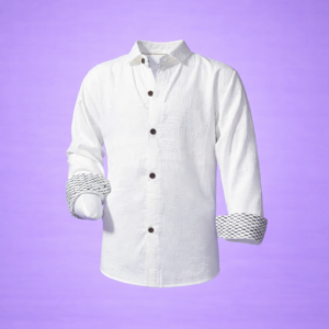 white textured casual shirt
