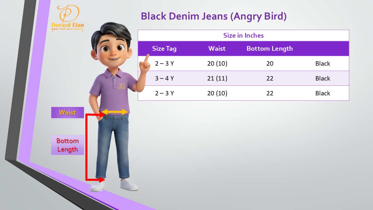 mini black denim jeans (angry bird) mini black denim jeans (angry bird)