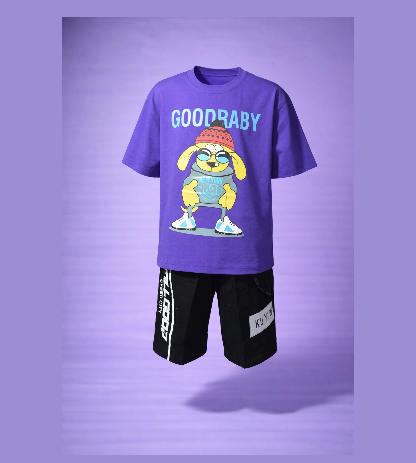 purple & black short set (imported) purple & black short set (imported)
